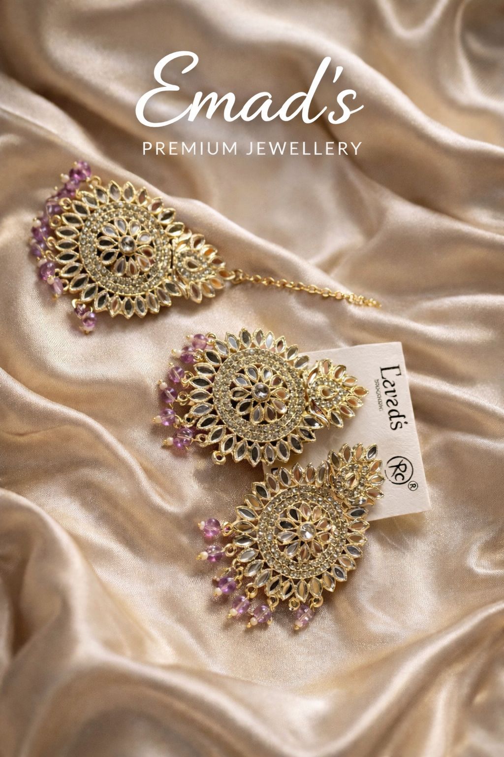 Earrings with Matching Maang Tikka