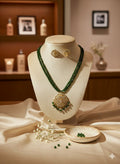 pearls chain with pendant and matching earrings