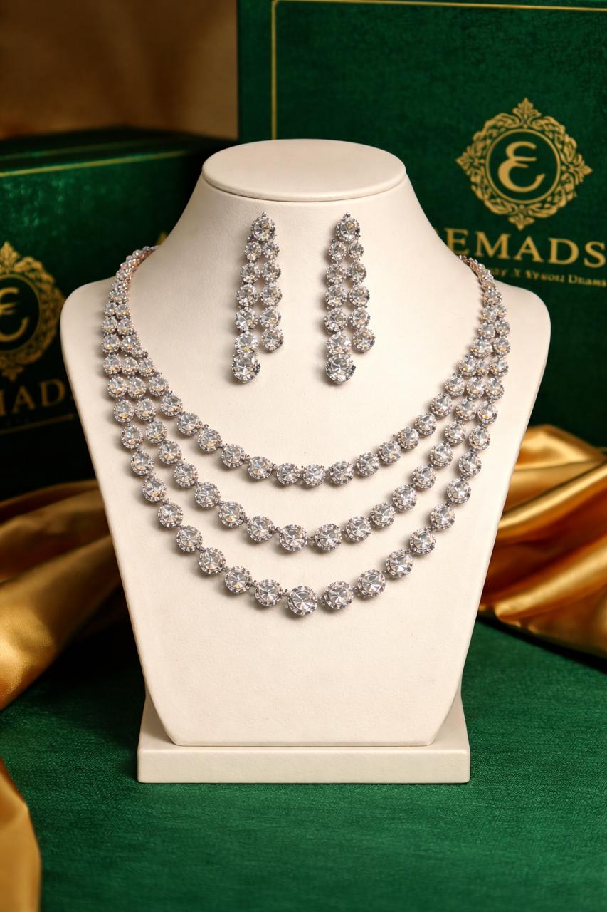 three layer CZ Necklace