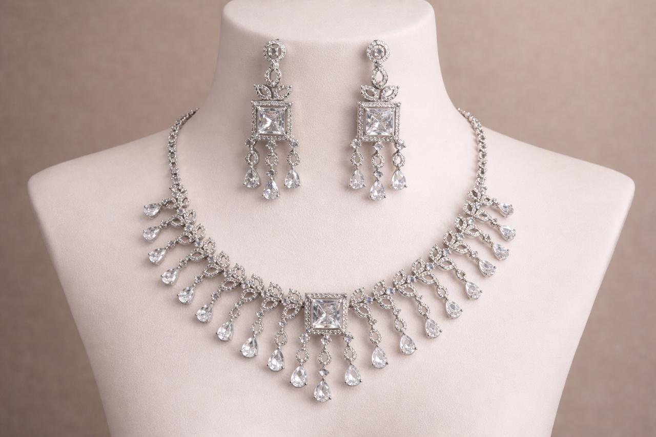 Silver stone CZ set.