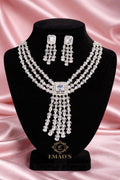 Long silver CZ set .